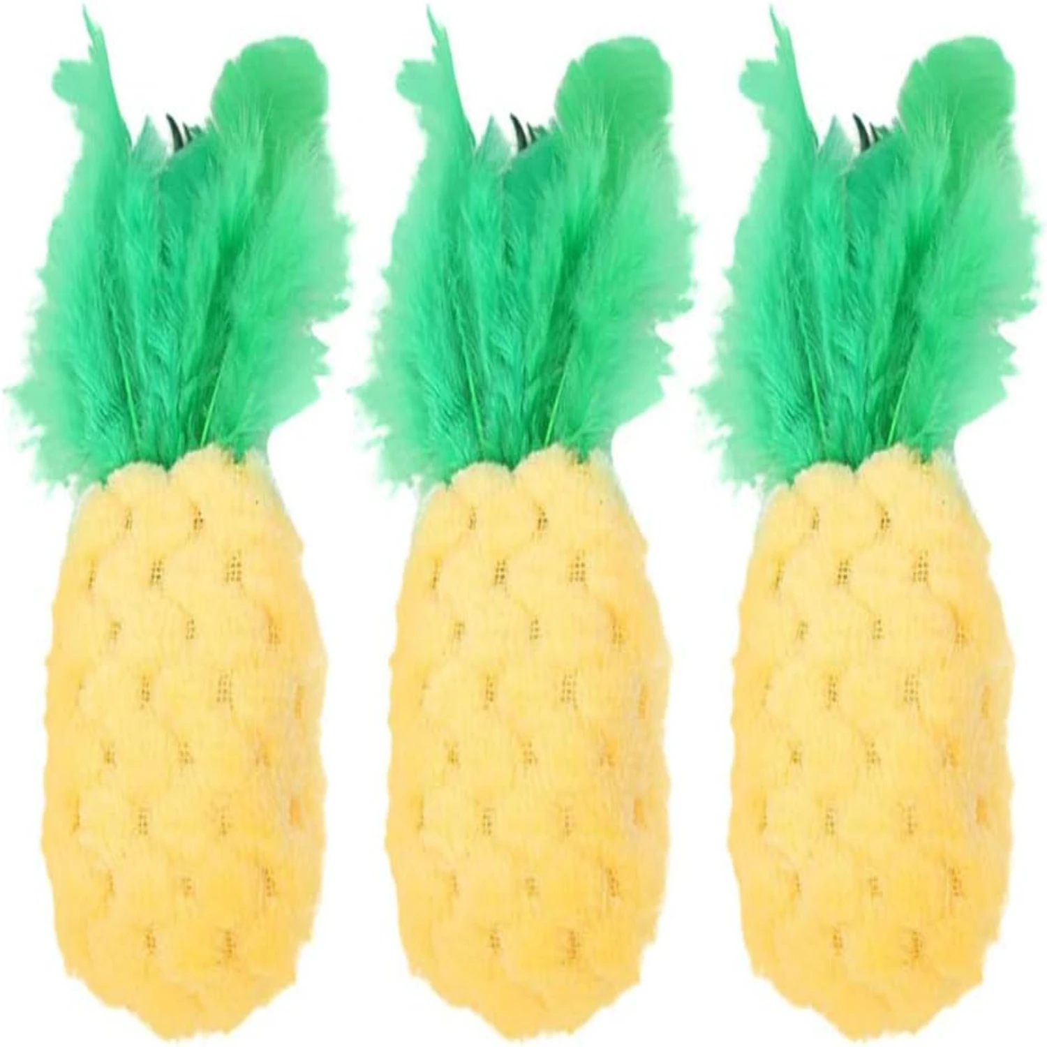 Engaging Interactive Fun Clean Teeth 3-Piece Plush Pineapple Cat Dental Care Toy Set Promotes Healthy Happy Smiles Effective Hyg