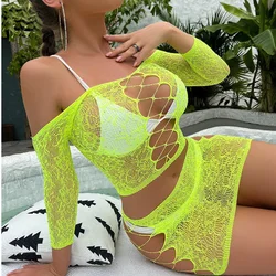 Hot Sexy Lingerie Diamond Fishnet Stockings Women Rhinestone Open Crotch Mesh Body Tights Exotic Lingerie Fishnet Bodysuit