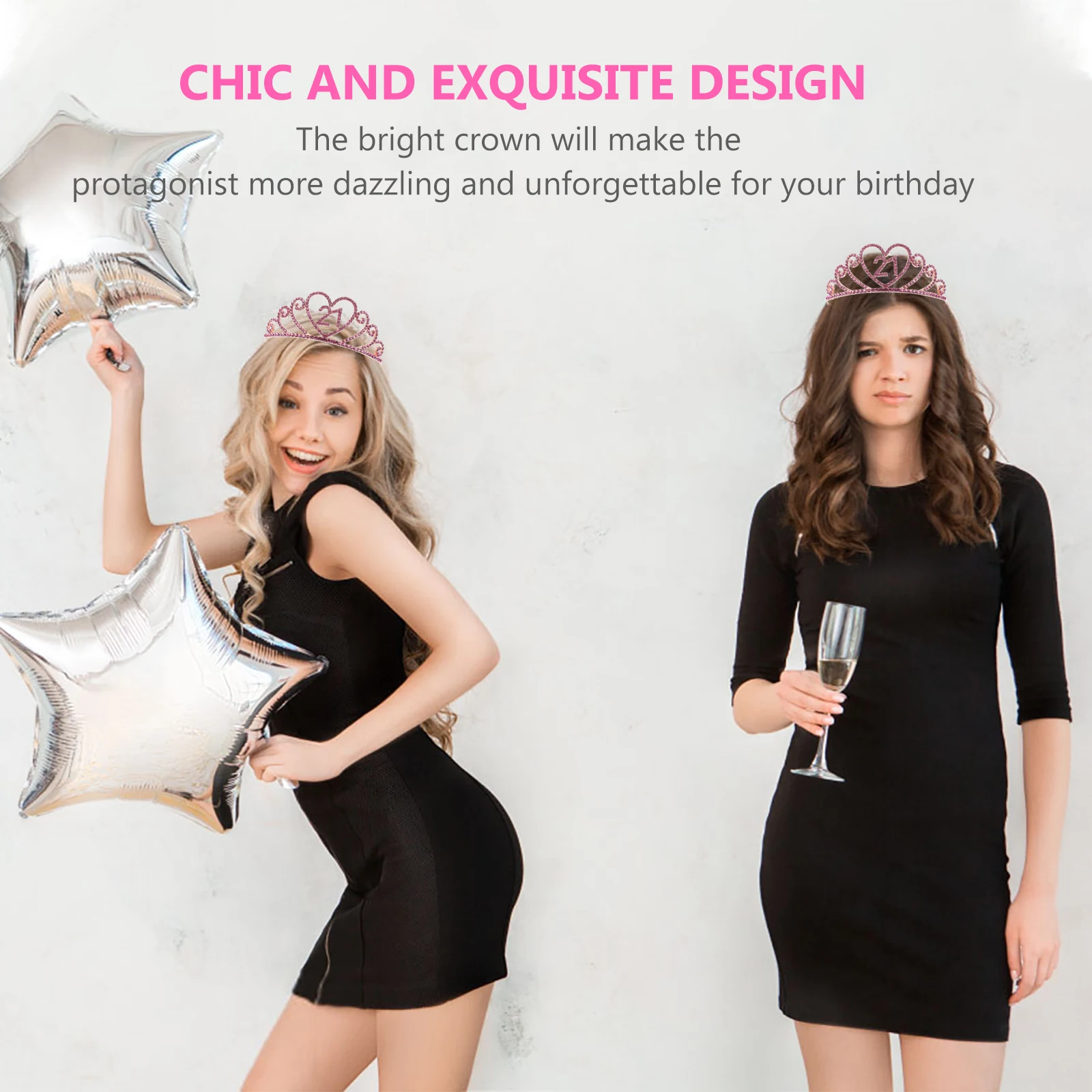 

Alloy Crown Headb Elegant Princess Tiara Birthday Party Accessories Headdress Cake Decor Kids Gift Hair Tool Styling