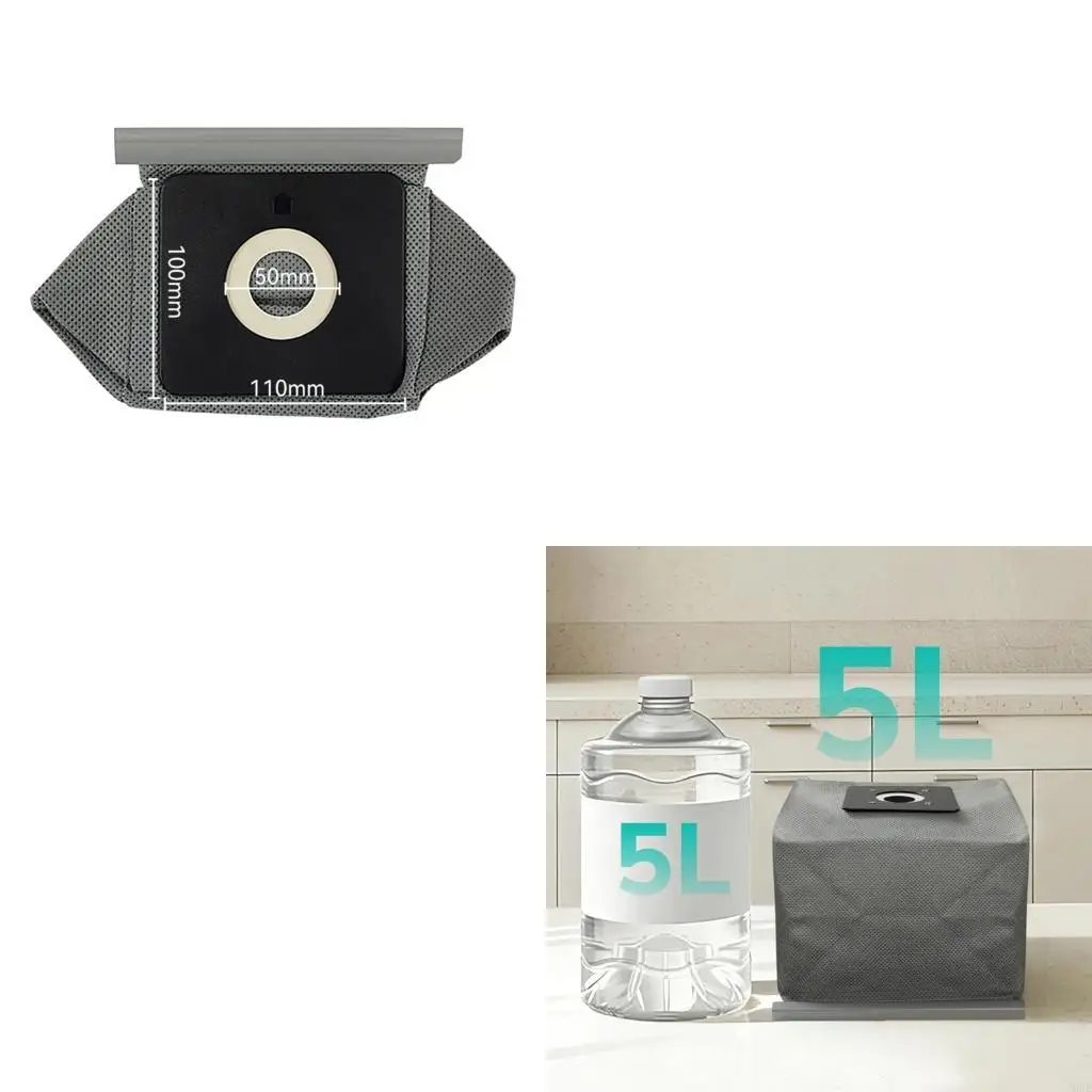 J6PE Pack of 5 Universal Replacement Dust Bag 5L Suitable for Various Vacuum Cleaner MultiLayer Filtration Large Capacity