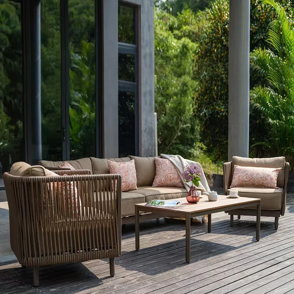 

Backyard Furniture Sets Garden Set Sectional Sofa Furniture Outdoor Sofa Set with Table