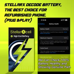 StellarXcell Decode Battery show 100% battery healthy  for iPhone 11 pro max 12promax 13 13Pro Max 14 Pro Max 13 mini 15 pro max