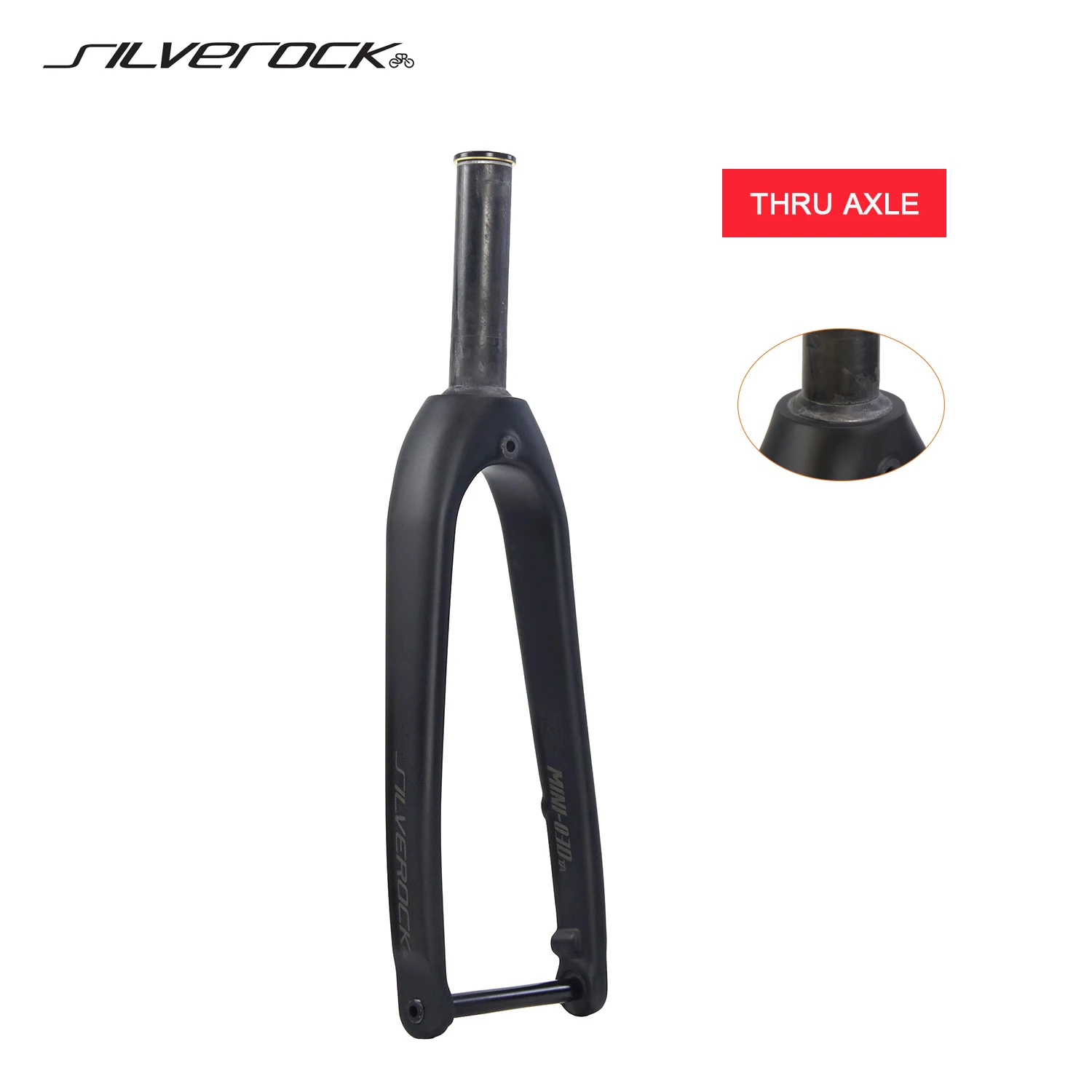 

SILVEROCK 03D TA Thru Axle Carbon Fork M12 x100mm 20 x 2.2 406 451 Caliper Disc Brake 28.6mm for Minivelo Folding Urban Bikes