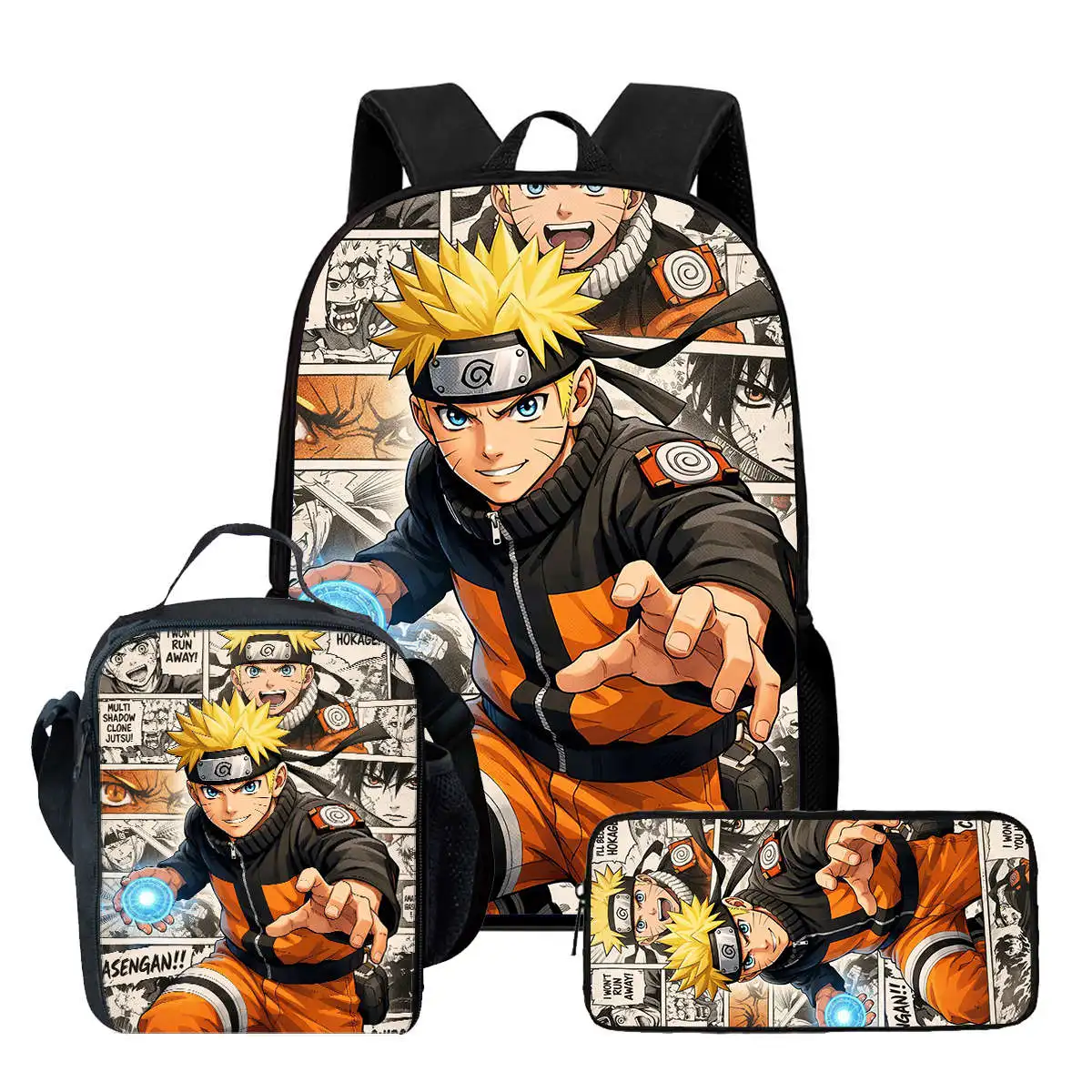 NARUTO Simple and Versatile Backpack for Elementary School Students - Lightweight, Water-Repellent, and Stain-Resistant