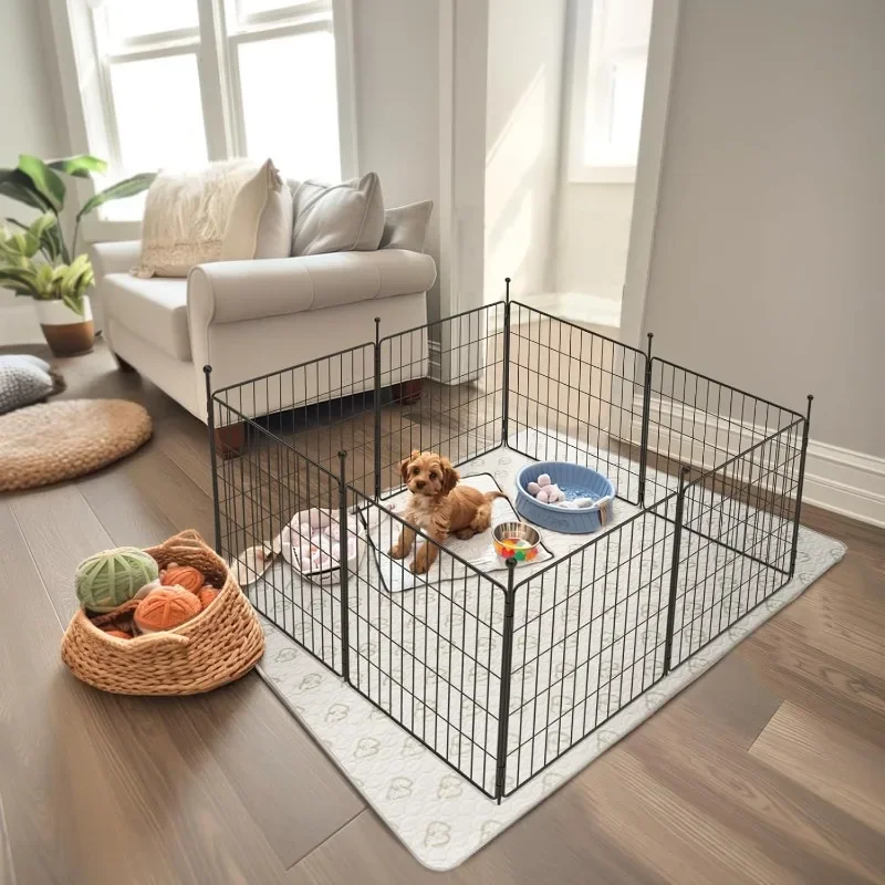 Dog Playpen Designed for Puppies/Small Dogs, Expandable Pen Indoor/Outdoor Use, 24 inch 8 Panels