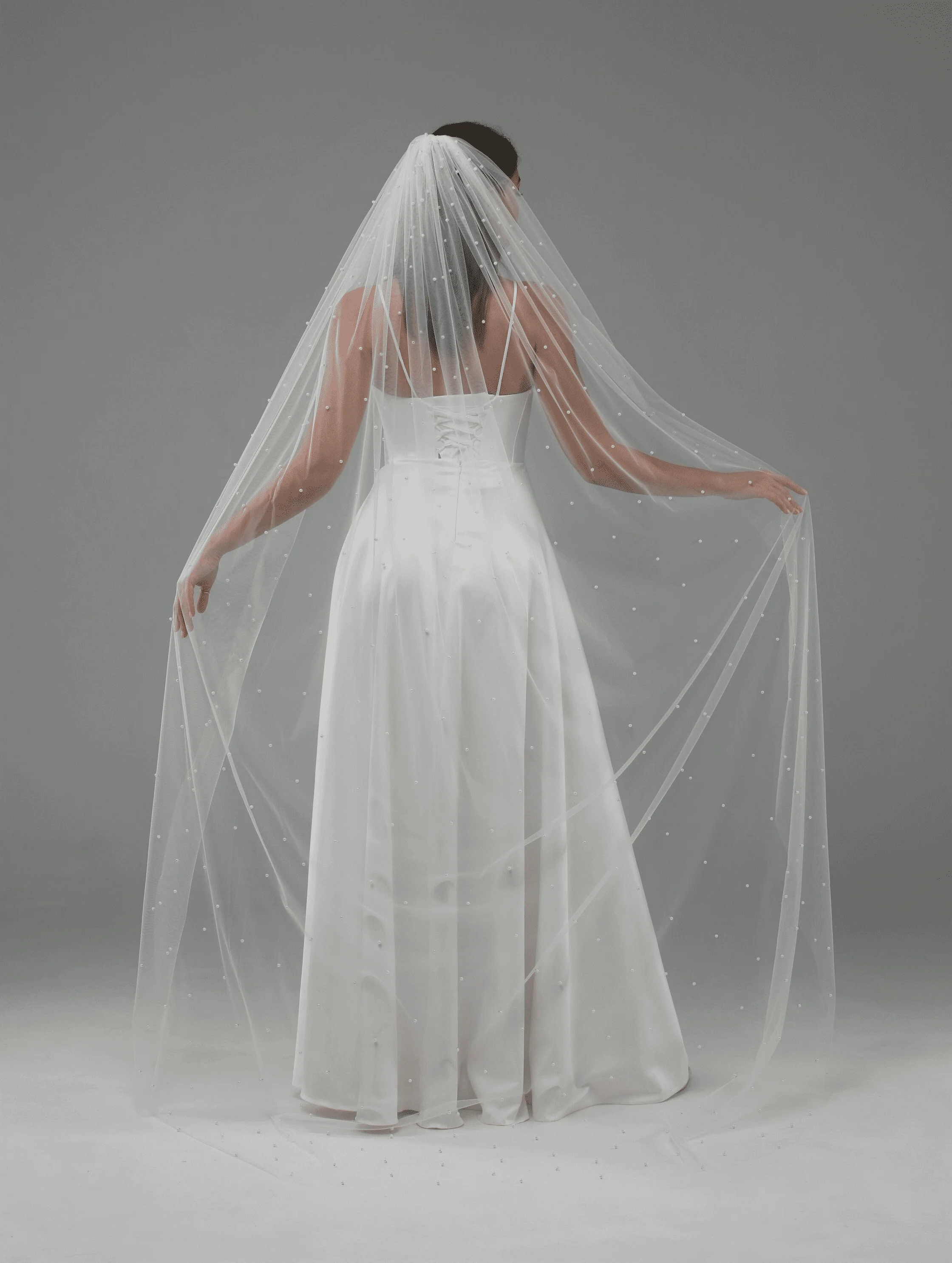 1/2/3 м слоновой кости, однослойная фата из тюля с жемчугом, мягкая бисерная фата для свадьбы, невесты, соборная длина с расческой, свадебные аксессуары