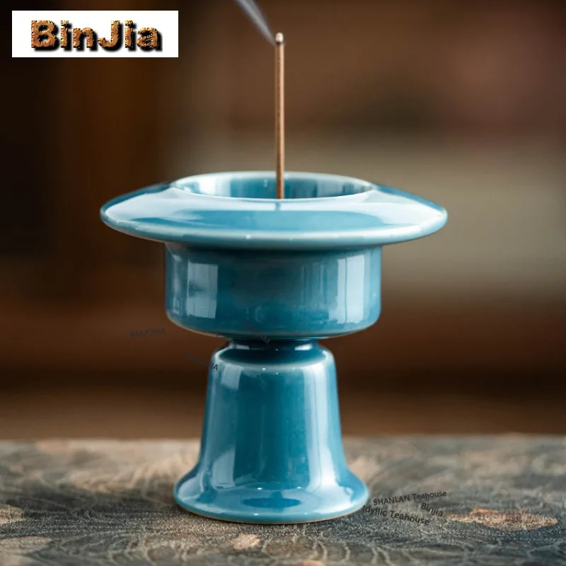 Whole Colored High Foot Ceramic Incense Holder Zen Garden Incense Burners Consecrate Smell Distributor Censer Yoga Collection