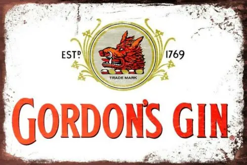 Gordon's Gin Drink Advert Vintage Retro style Metal Plaque Sign, bar pub mancave