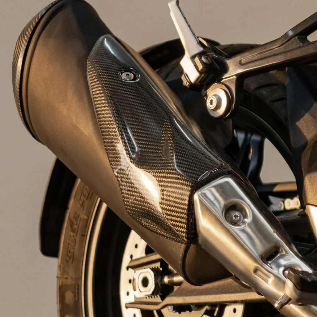 100% Real Carbon Fiber Motorcycle Exhaust Thermal Insulation Protection Cover for BMW G310RR 2022-2026