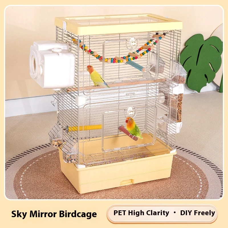 

Большая акриловая клетка для попугая, виллы, прозрачная клетка для кореллы, волнистый попугайчик, особняк, среда обитания, пейзаж, прозрачный птичий домик