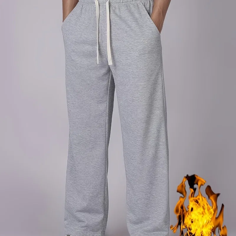 

Men's Winter Outdoor Casual Wide Leg Pants, Casual Straight Leg Loose Pants, Sports Pants, Men's Pants