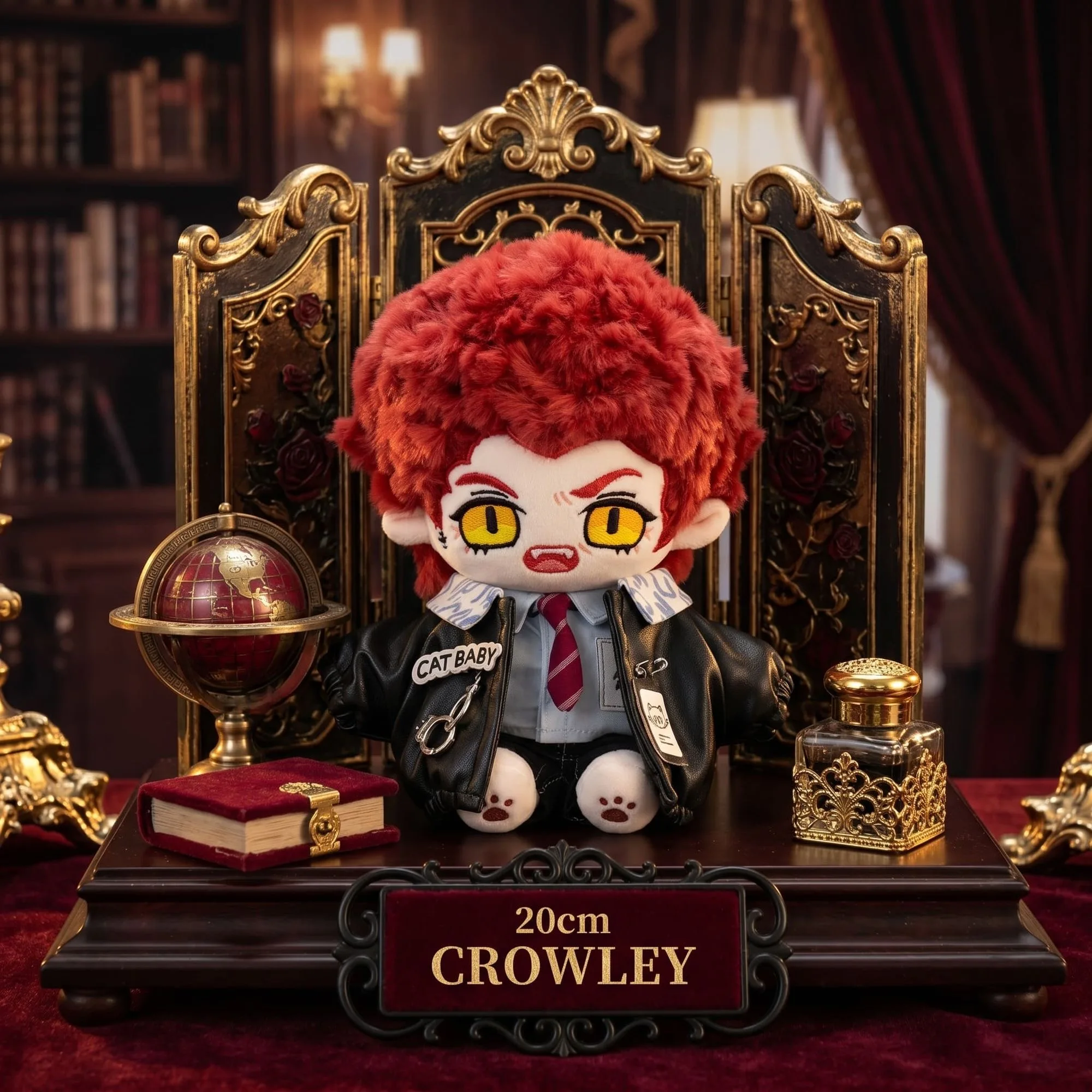 

20cm Stuffed Good Omens Crowley Plushie Doll Crawly Dress Up Plush Doll Toys Decor Fans Xmas Birthday Gifts