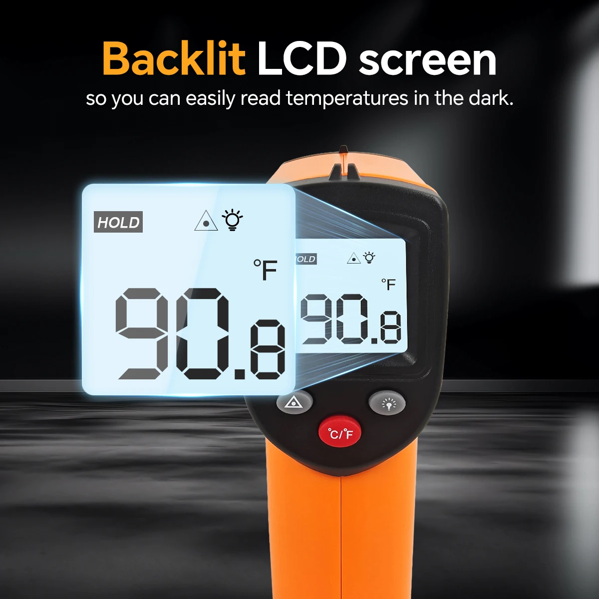 Handgehaltene Berührungslose Wärme-Laser-Temperaturpistole Digitales Infrarot-Thermometer für Kochen, Grillen, Pizzaofen – Detail 8