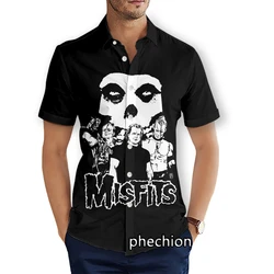 phechion Mens Short Sleeve Beach Shirts Misfits 3D Print Casual Shirts Fashion Streetwear Men Tops X237