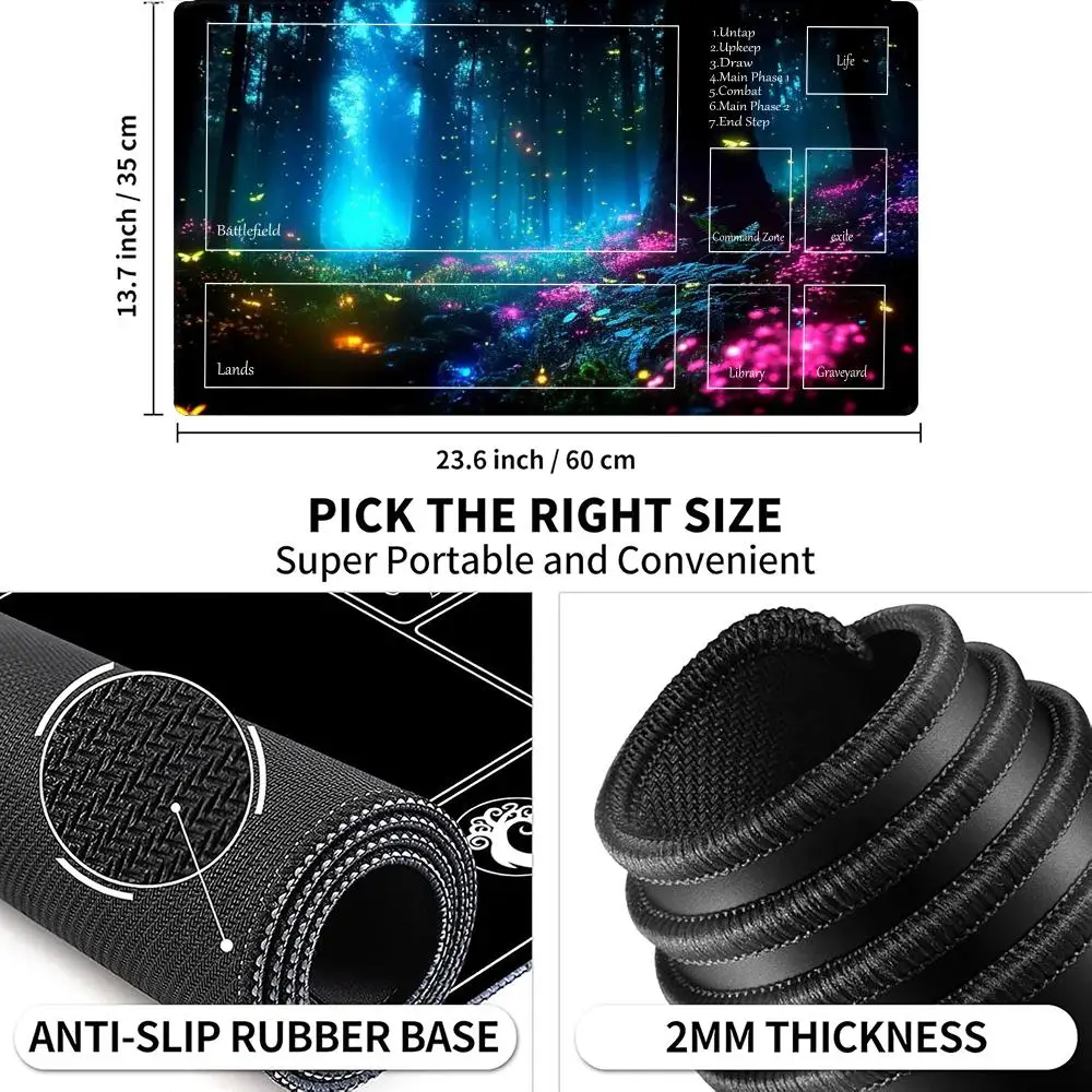 Card Playmat Stitched Magic Zones Game Mat mushroom Tabletop Mouse padTCG  CCG Battles Commander Gaming Duel rug Beginner
