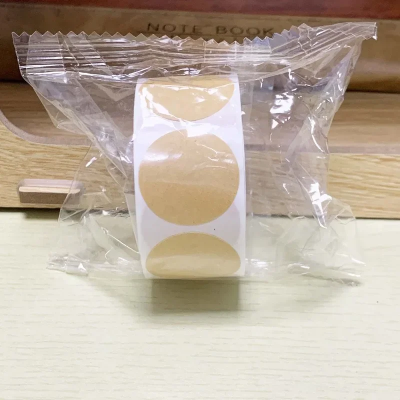 1PC/500 Stickers Custom Labels Stickers Kraft Paper Round Stickers Labelling Paper Items Classification Name Sticker