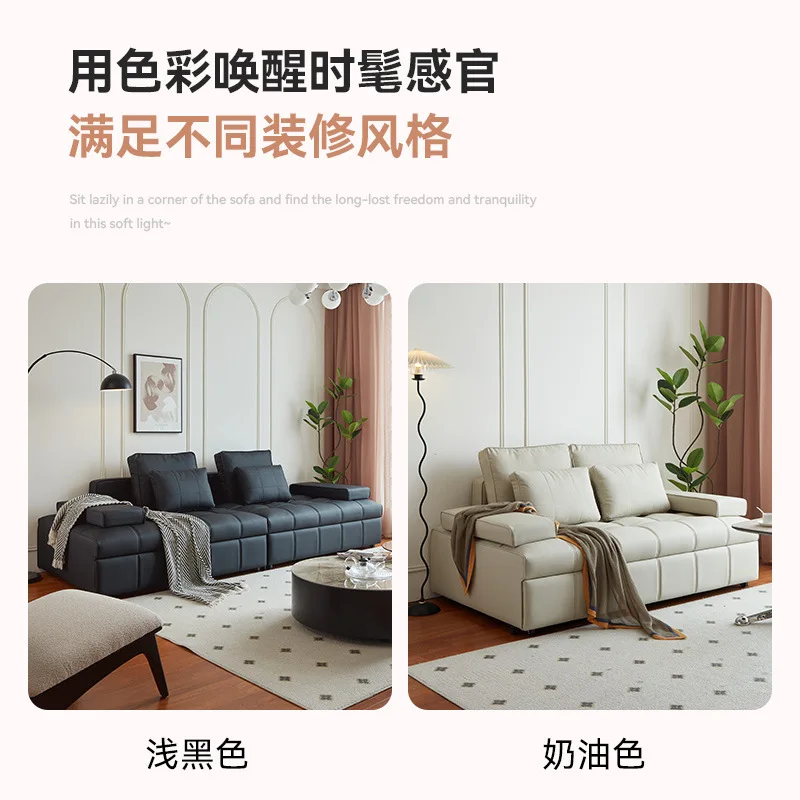 معالجة سرير أريكة لورانس الإيطالي الجديد المخصص، أريكة جلدية متكاملة متعددة الوظائف لغرفة المعيشة مزدوجة الأغراض #3