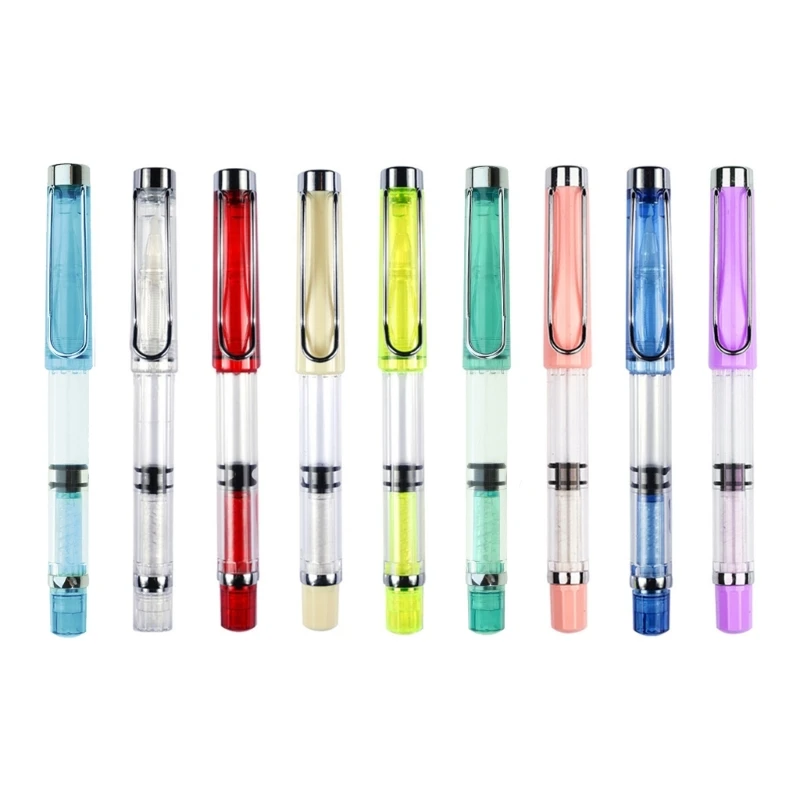 Brush Piston Filling Pen 9 Colors for Kids Student Adult