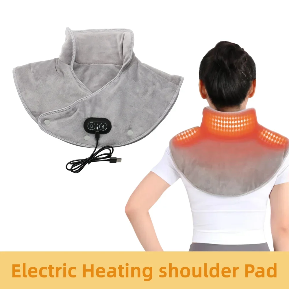

Electric Heating Shoulder Pads USB Heated Wrap Neck Massager Electric Warm Cervical Shawl Relief Fatigue Thermal Compress Back