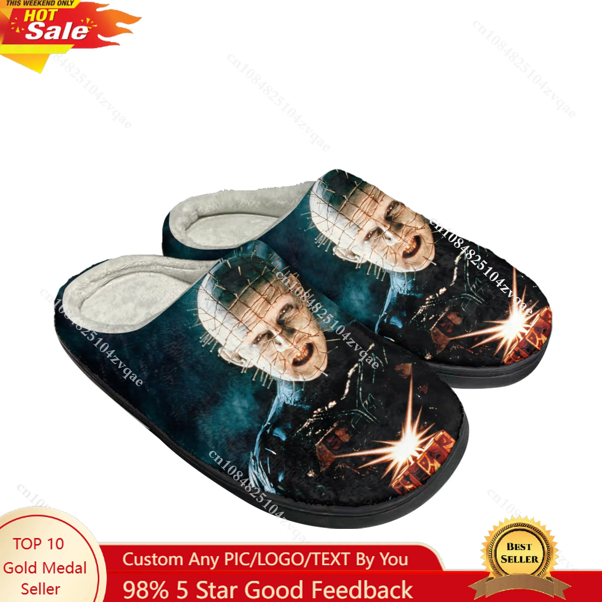 

Hellraiser Horror Fantasy Movie Home Cotton Custom Slippers Mens Womens Plush Bedroom Casual Keep Warm Shoes Thermal Slipper
