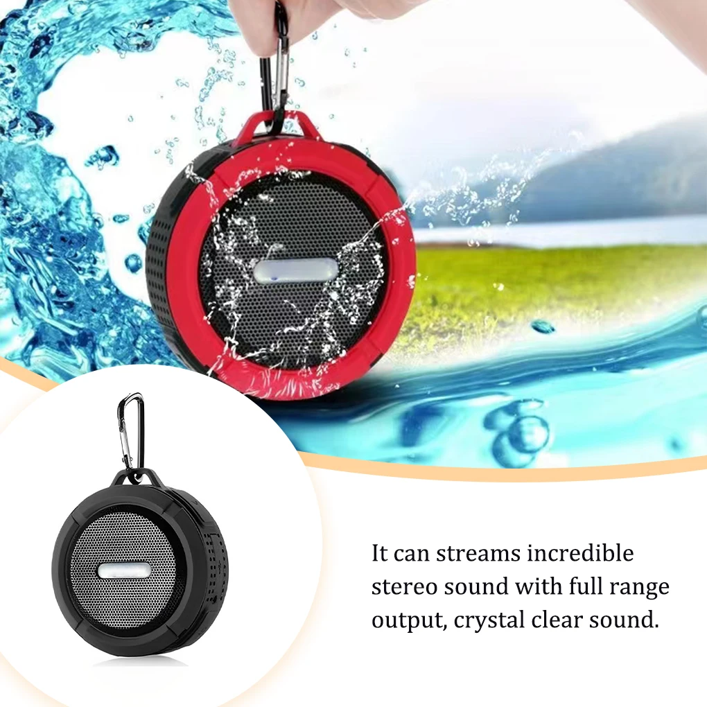 C6 Bluetooth Speaker Waterproof Loud Stereo Sound Outdoor Home Wireless Speaker Support TF Card,Blue