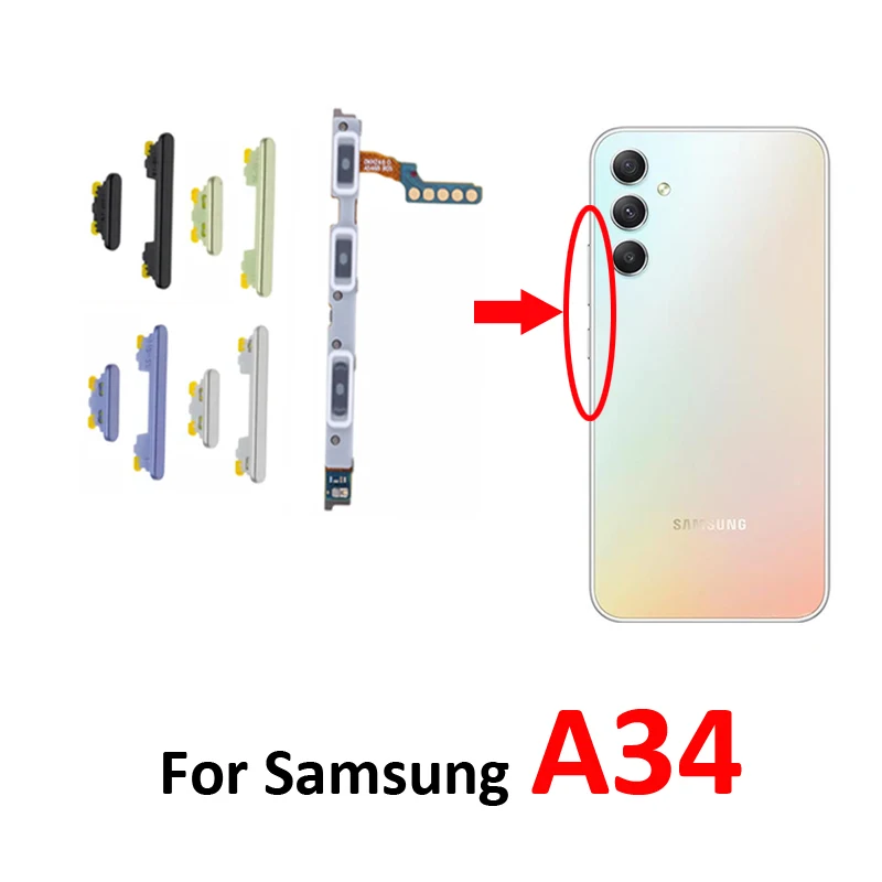 

For Samsung Galaxy A34 5G A346 Phone New Power Volume Button On Off Control Key Internal Flex Cable Part For Samsung A34
