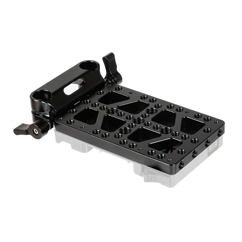 Wedge Plate Quick Release Base Plate With 15Mm Rod Clamp For Camera Power Adapter, Shoulder Kit Accessories