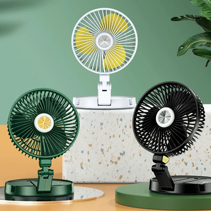 

Handheld Mini Portable Fan Wall Desktop Folding Fan 3-Gear Table Lamp Fan USB Charging Telescopic Air Cooling Fan