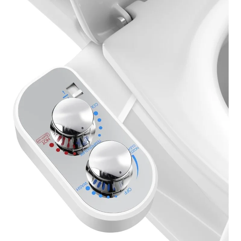 

Hot and Cold Bidet Attachment for Toilet, Ultra-Slim Bidet Attachment Warm Water, Non-Electric Adjustable Pressure Self Cleaning