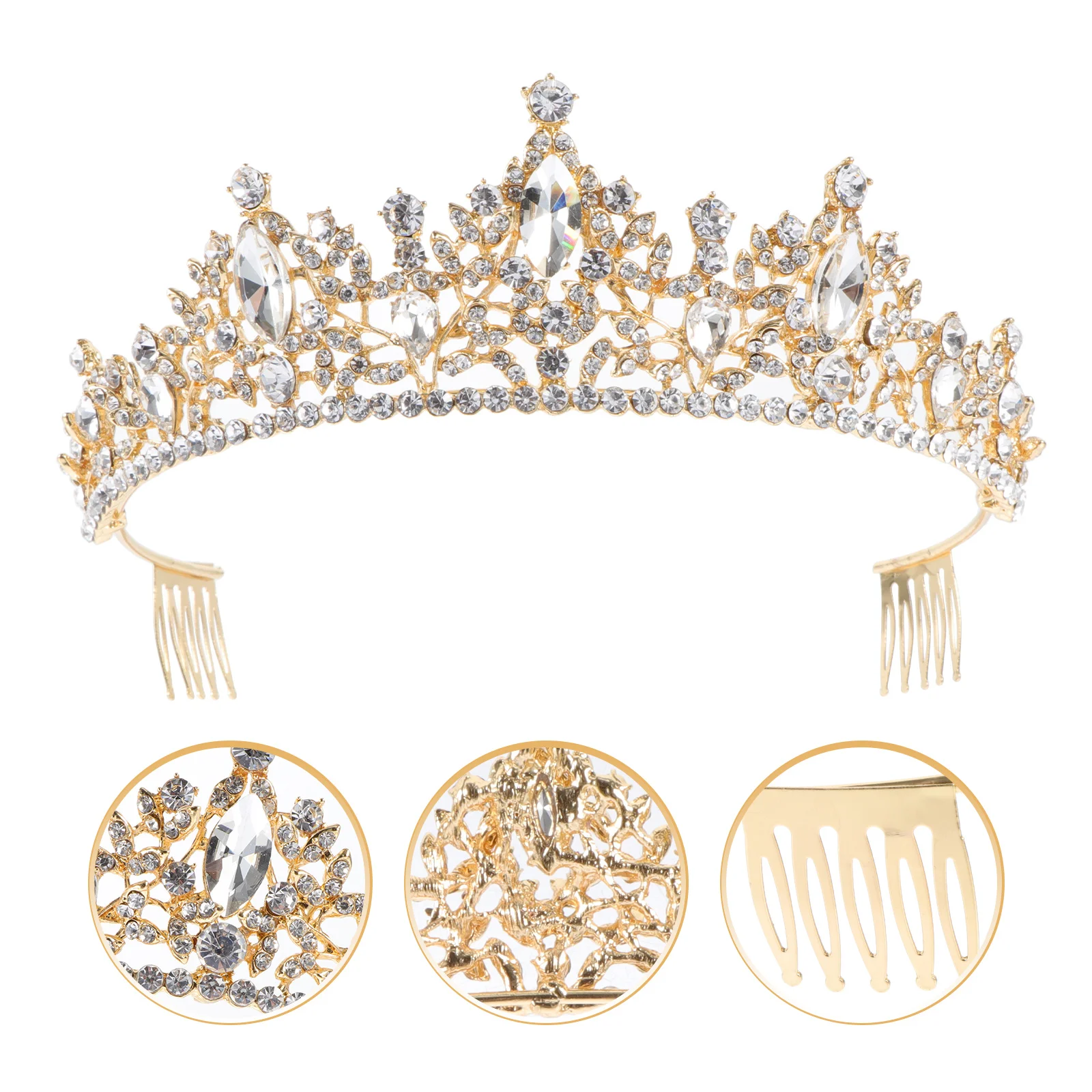 Bridal Crystal Hair Hoop Zinc Alloy Wedding Headband Elegance Headdress for Bride Party Supplies Bridal Hair Hoop