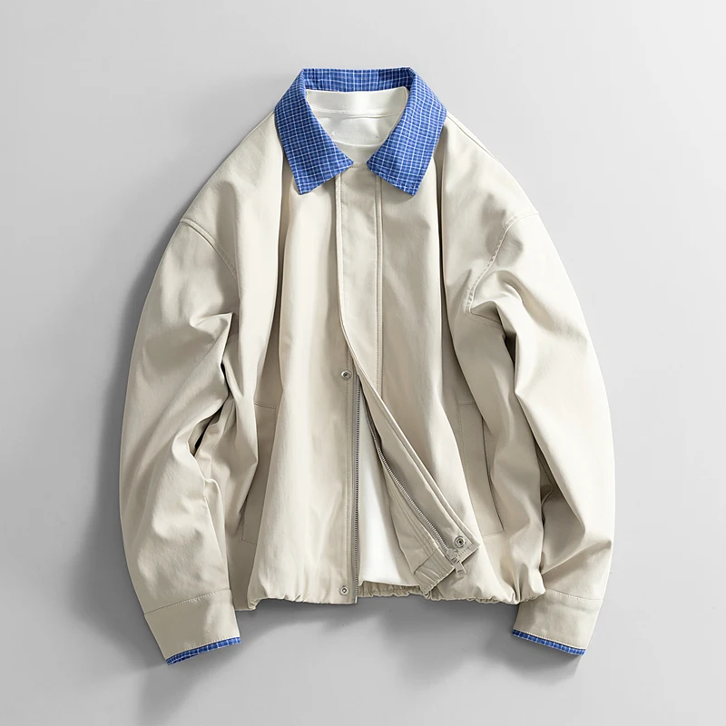 

Autumn and Spring New Fashion Solid Color American Vintage High-End Workwear Jacket Men's Casual Loose Sports Plus Size Coat