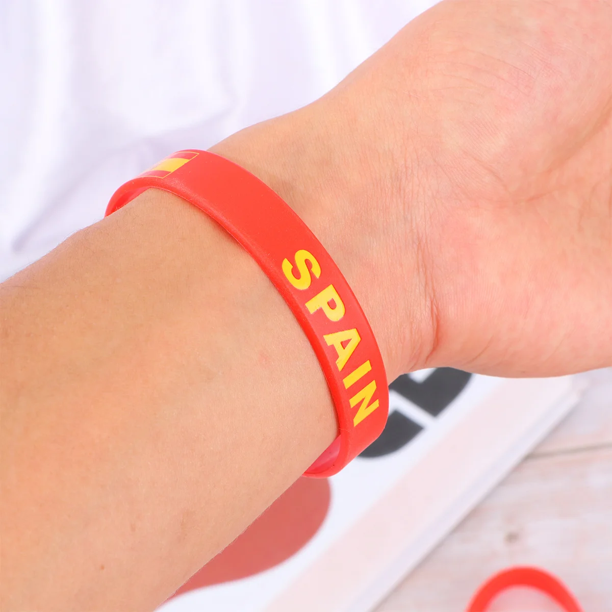 

10Pcs Country Flag Wristband Silicone Printed Bracelet Sports Game Football Match National Flag Bracelet Event Fundraiser