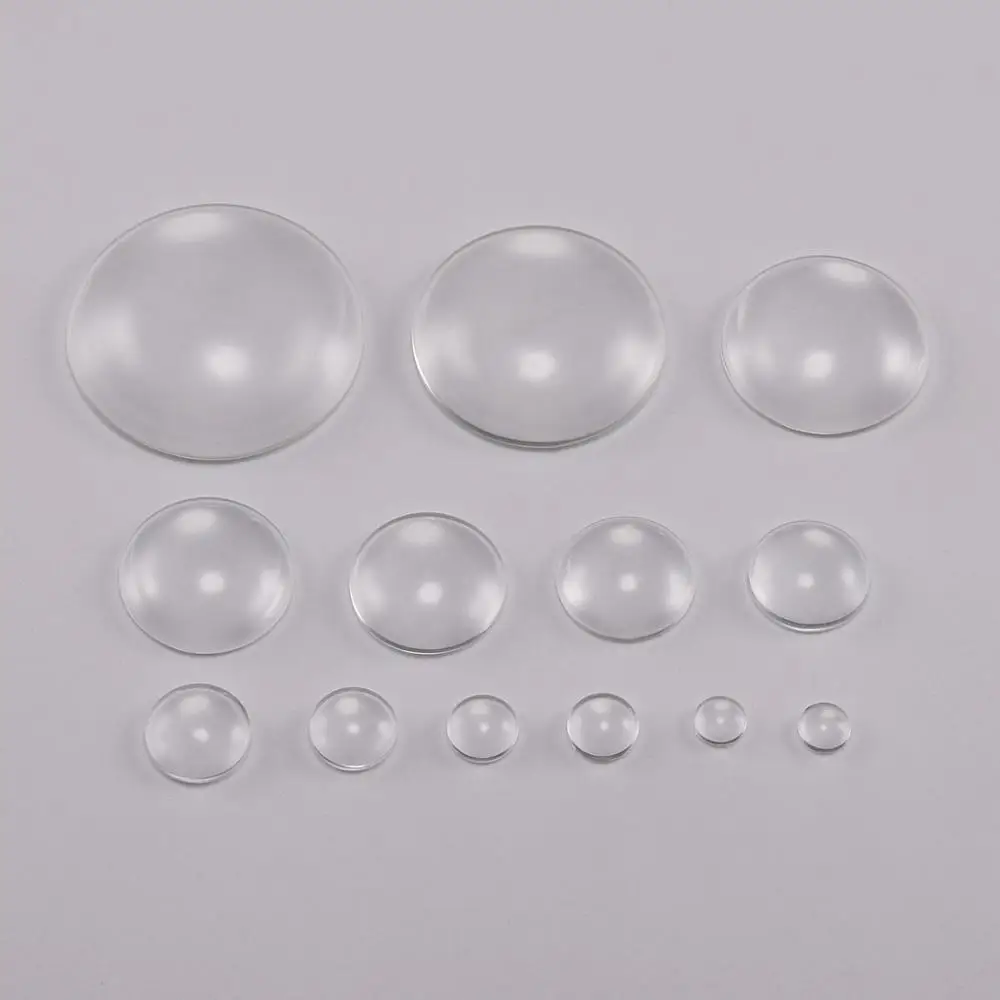 5-50pcs 8 10 12 14 16 18 20 25 30mm 라운드 플랫 백 투명 유리 카보 숑 Diy 쥬얼리 용품 만들기 용 투명 카보 숑