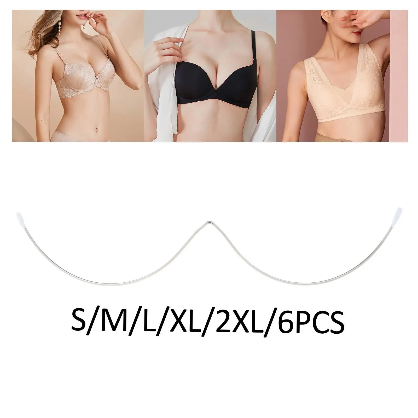 6pcs/Lot Stainless Steel Shaping Underwire Bra Making Supply Lingerie Shaper Bustier Accessories Women Underwear W Shape