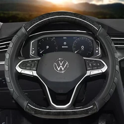 D Shape Car Steering Wheel Cover For VW Golf 7 8 Polo 2014-2021 Scirocco Jetta 6 2017-2021 Santana 2016-2021 Tiguan 2015-2021