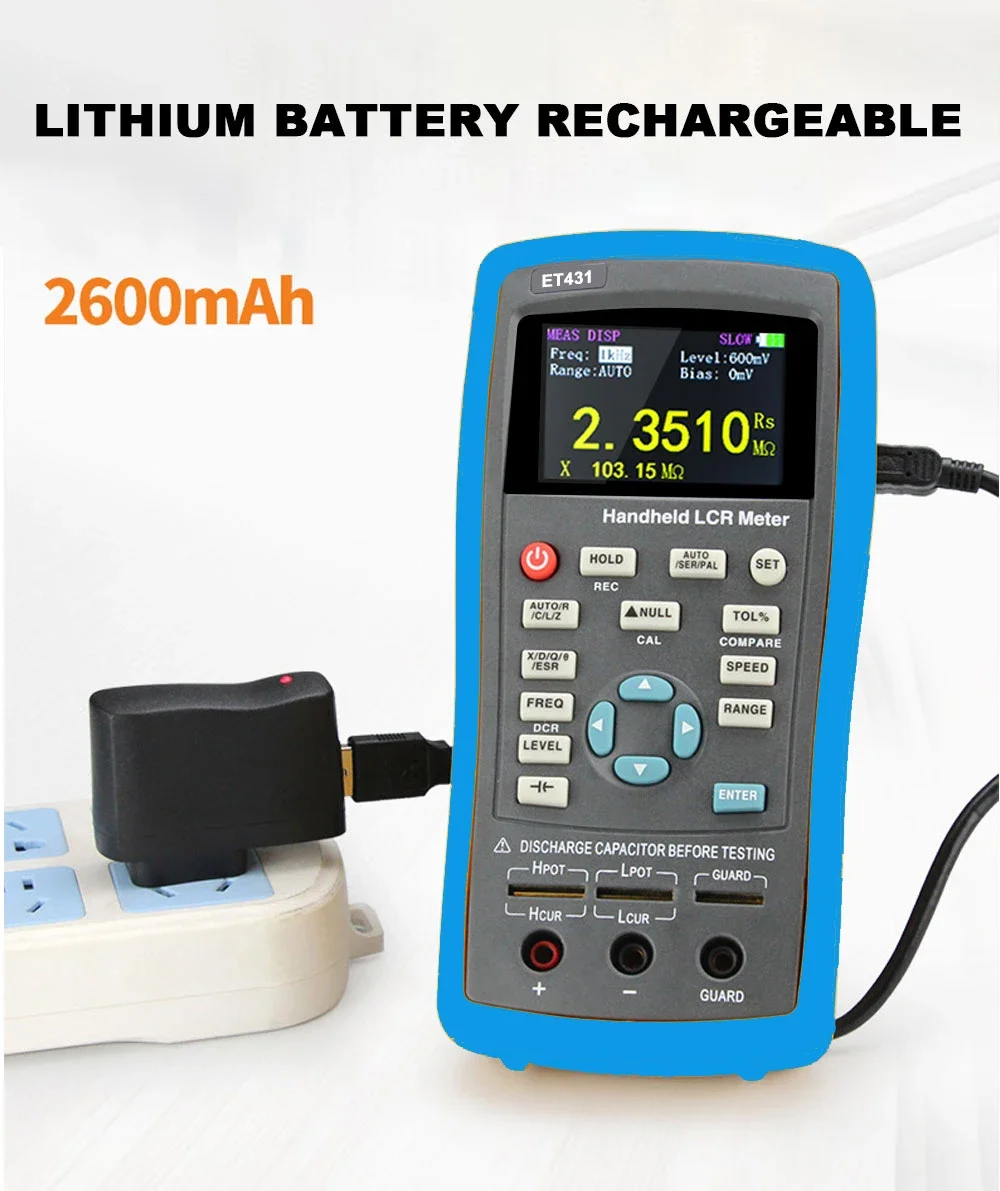 East Tester LCR Digital Bridge Meter, Handheld High Precision Capacitance, Inductance, Resistance Test, USB, ET431