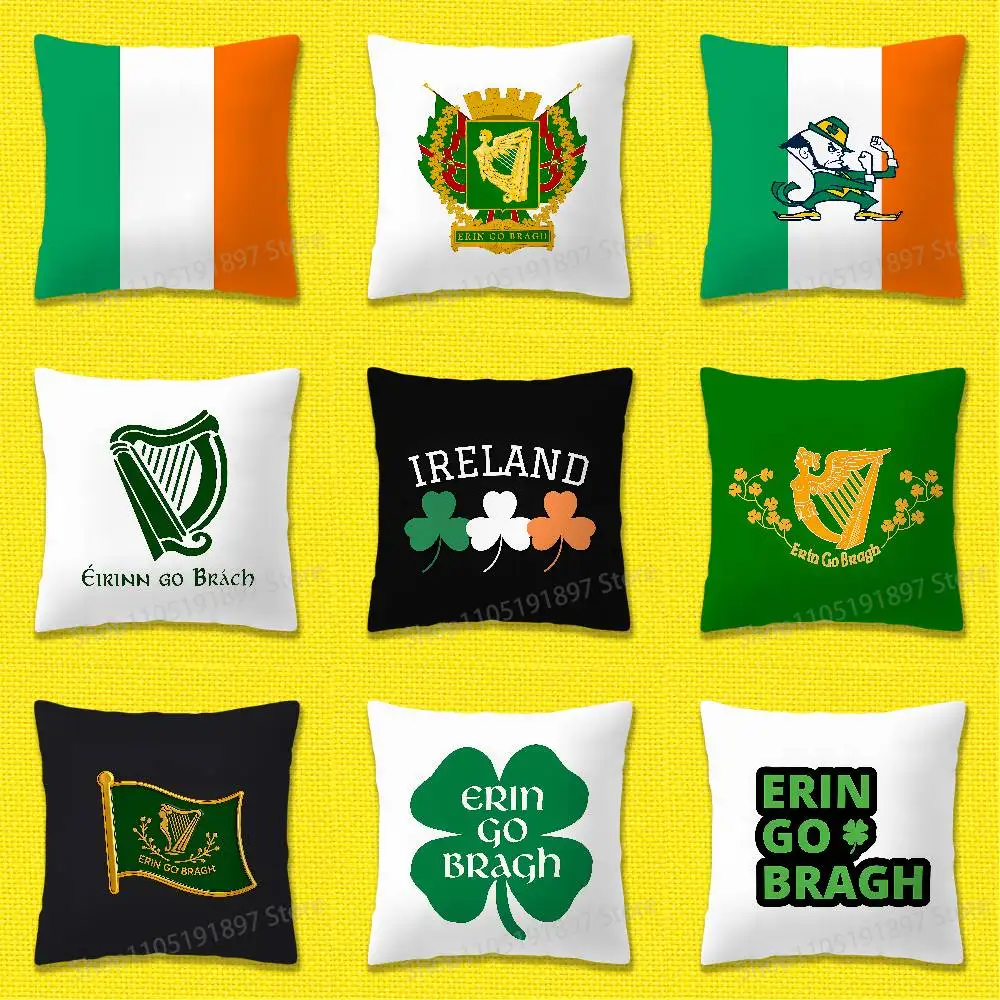 

Ireland Flag Irish Harp Erin Go Bragh Throw Pillow Case For 50cm 40cm 55cm 45*45cm 30cm Square Bedroom Pillowcase Cover
