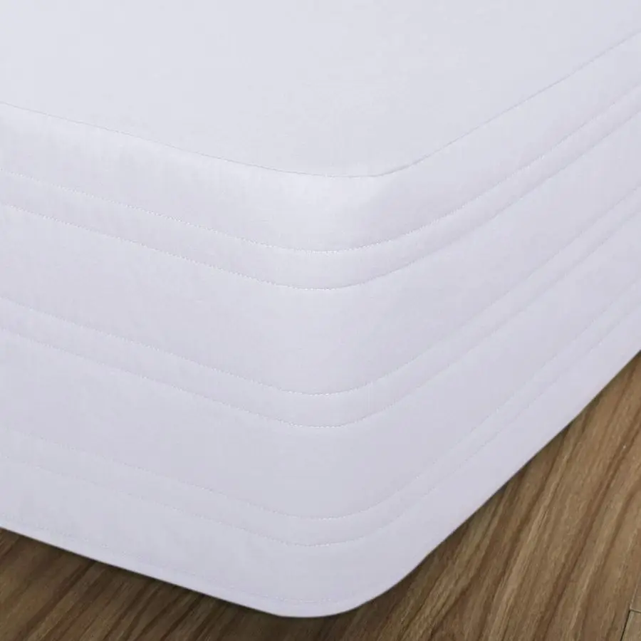 

Tailored Bed Skirt Blended QuiltedHang Down Feeling Enhancement Wrap Around Thick Bed Skirt,DustProof, Wrinkle Fade Resistant Du