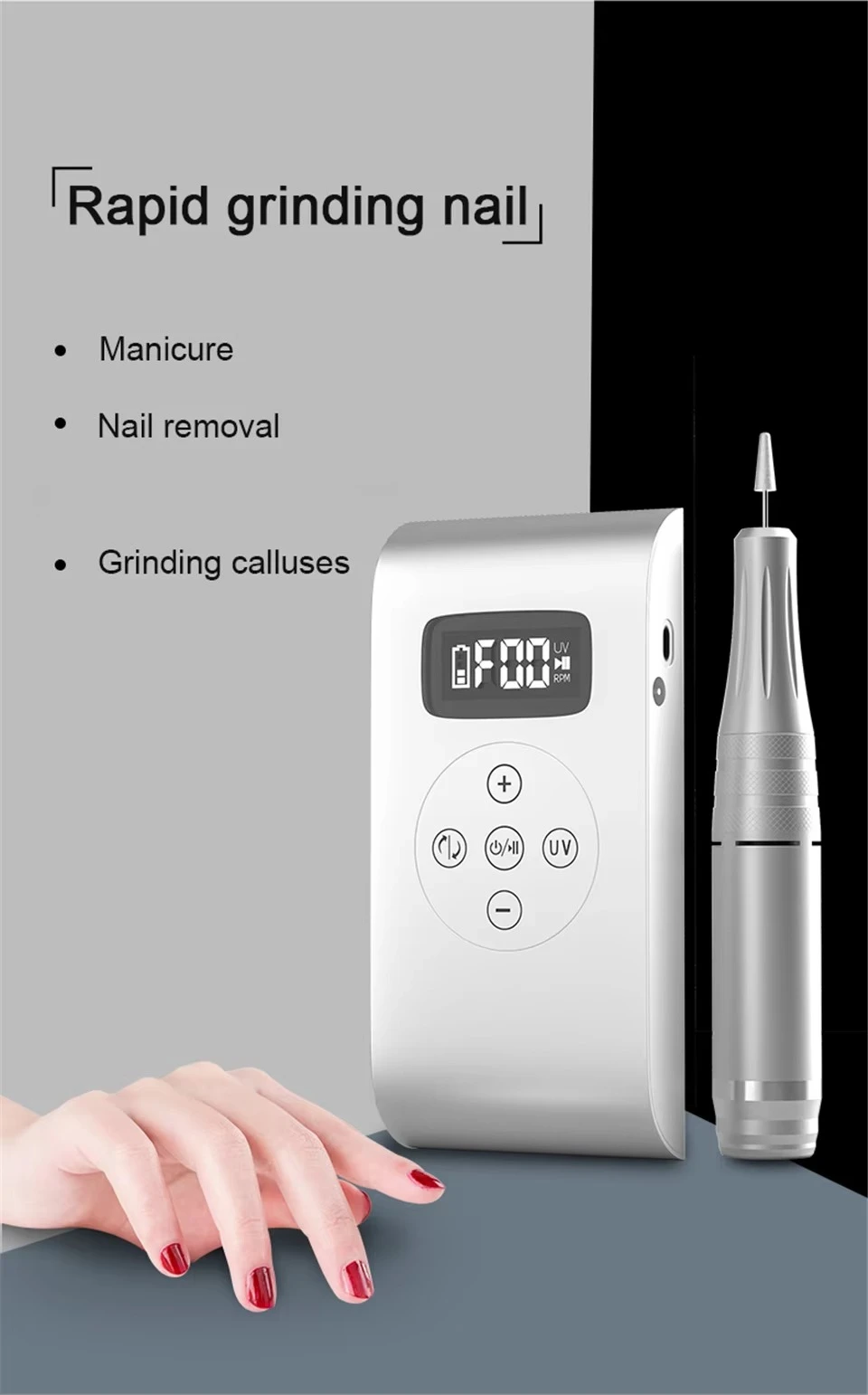Mini Rechargeable UV Nail Lamp 35000RPM Electric Nail Drill Pen Portable Manicure Polishing Tool Plastic Design Tools
