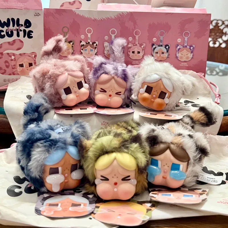 

POPMART Crybaby Leopard Cat Series — виниловый плюшевый кулон, серия «Плачущий малыш», подарочная коробка-сюрприз, украшение, подарок на день рождения для девочки