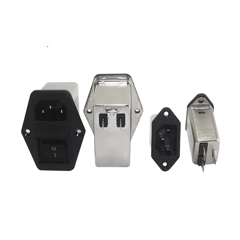 Power Filter  220V Anti-interference DAI1/DBI5-3A/6A/10A with Safety Socket EMI IEC Inlet with Safety Tube EMI Filter