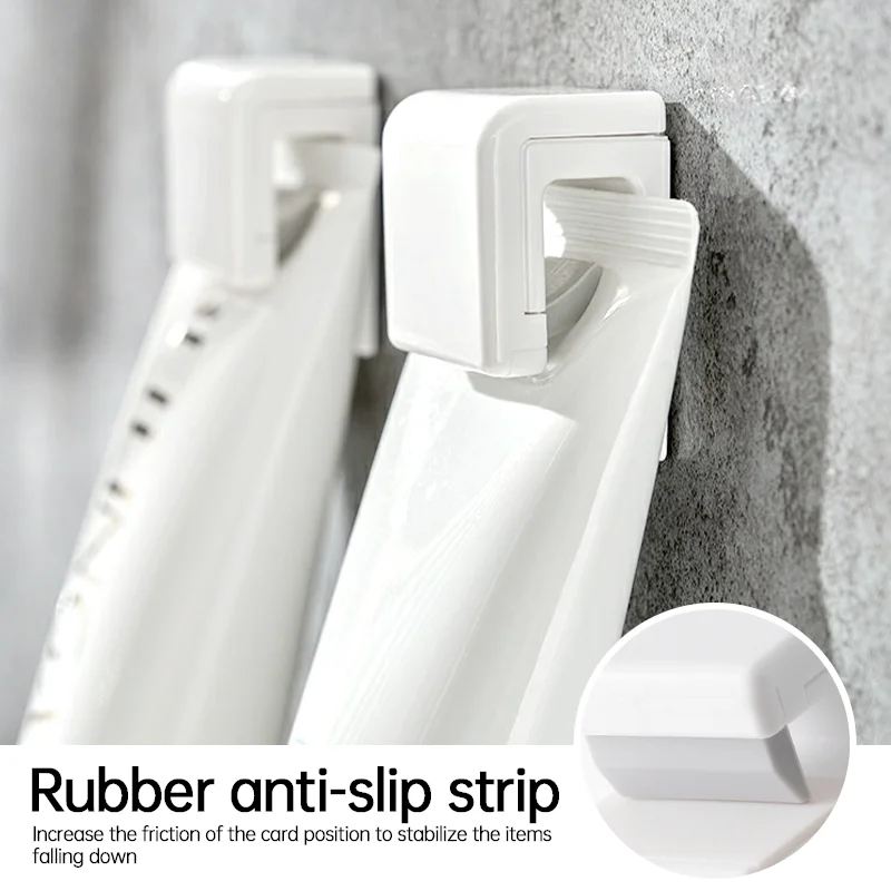 1-10pcs Punch-free Toothbrush Holder Portable Toothpaste Holder Multifunctional Self-adhesion Waterproof Toothbrush Organizer