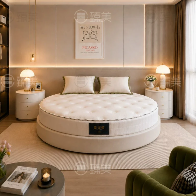Couches Cloud Beds European Tanning Shelving Partition Round Beds Space Saving Modern Camas Matrimoniales Furniture Bedroom