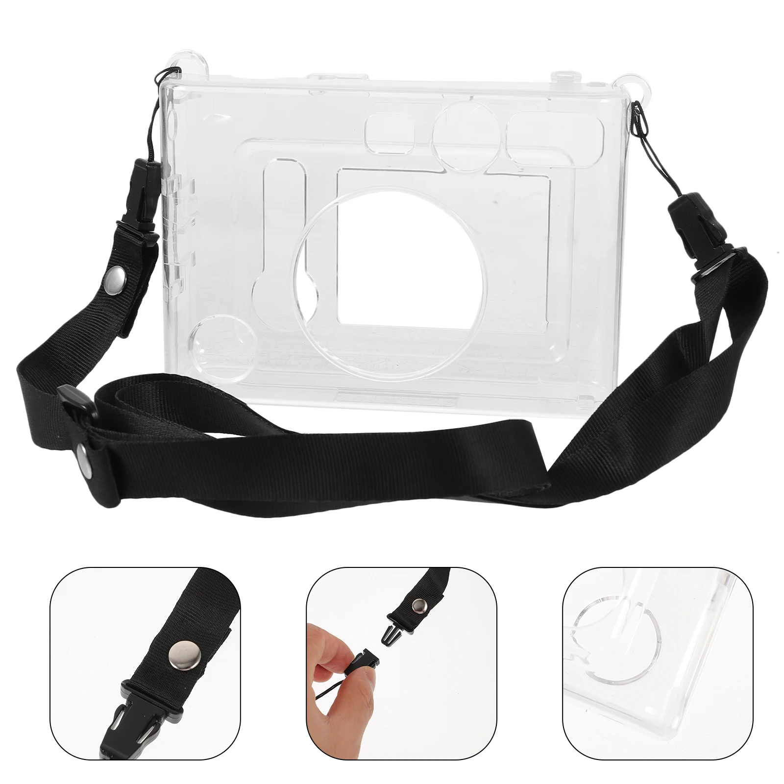

Clear Camera Carrying Case Shockproof Protective Bag For Instant Mini Camera With Shoulder Strap Compatible With Minievo Travel