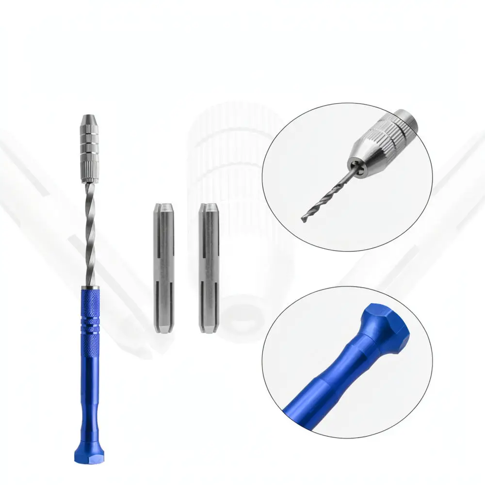 Precision Manual Hand Drill Tool Blue Extension Design For Micro Drilling Jewelry Model Crafting Woodworking Accessory