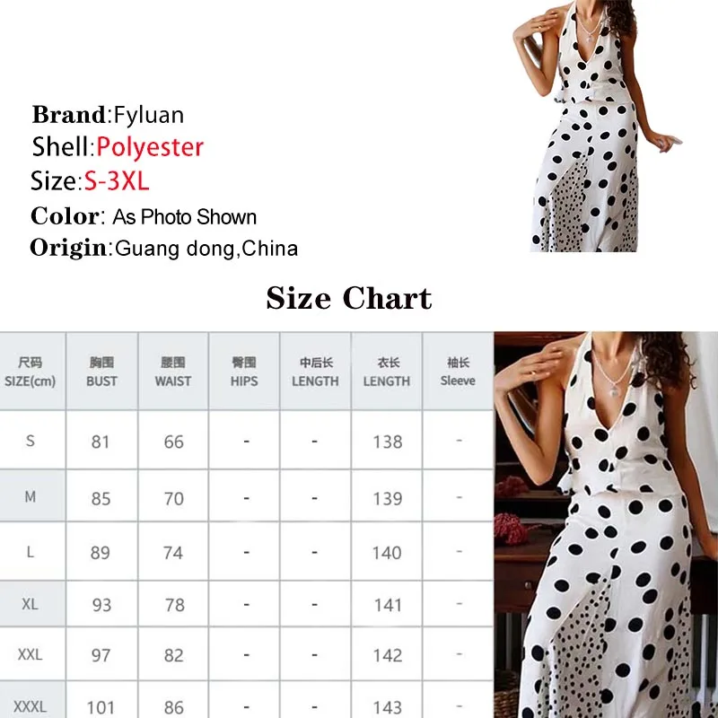 2025 Fashion Polka Dot Print Splicing Women Neck-mounted Dress Sexy Backless Sleeveless Long Dress Female Deep V Neck Prom Gowns