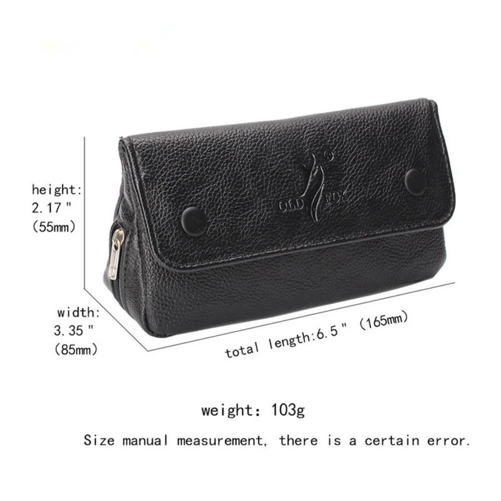 Soft PU Leather Pipe Smoke Bag Black Practical Portable Pouch 2 Smoking Pipes and Tobacco Tool Accessories Storage Bag