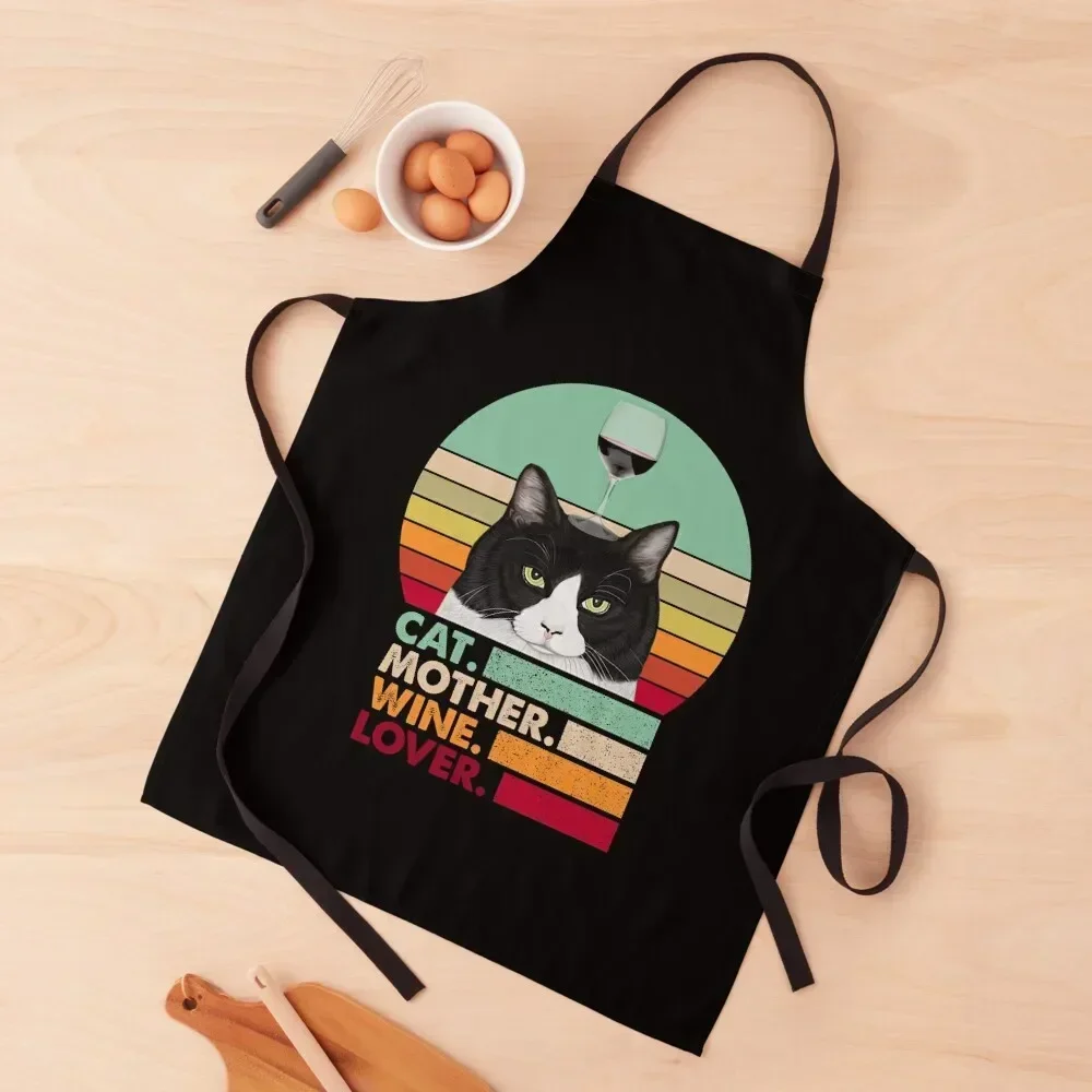 

Cat Mother Wine Lover Cat Lover Apron waiter Nursing Apron