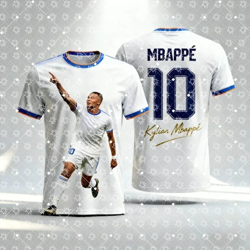 New Summer 3D Printed Children's Football Star Fan Merchandise T-shirt, Loose and Comfortable, Suitable for Daily Wear