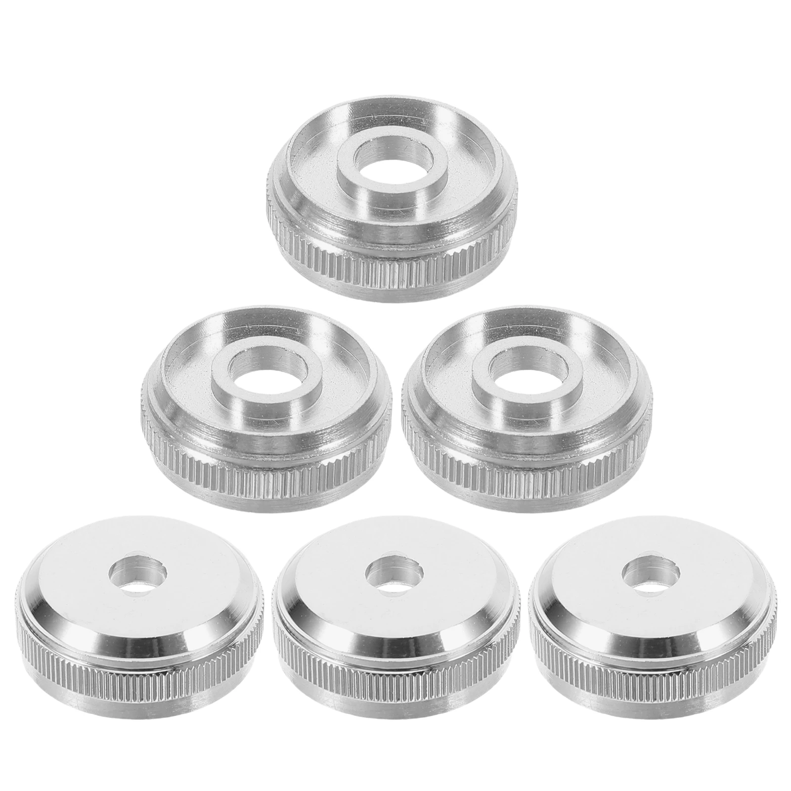 

6 Pcs Bonnet Small Nut Cornet Finger Buttons Component Metal Valve Silver Instrument Screws Covers